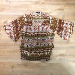 AGB Blouse v-neck 3/4 length sleeve XL 100% polyester